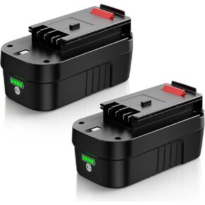 6.5Ah Replace for Black and Decker 18V Battery Replacement, Compatible for Black and Decker 18V Battery HPB18 HPB18-OPE 244760-00 Lithium Ion Battery 2 Pack