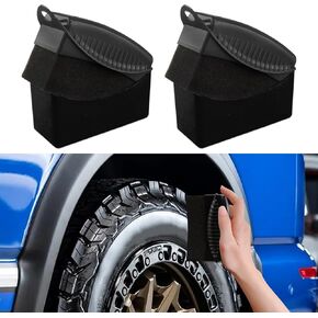 2PCS Tire Shine Applicator, Tire Applicator Pads, Durable and Reusable Tire Applicator Dressing Shine Sponge for Applying Tire Shine, Universal Tire Cleaner Car Accessories for All Cars