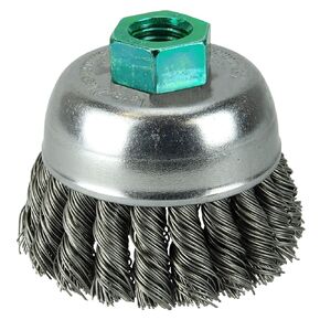 Weiler 13020 2-3/4" Single Row Knot Wire Cup Brush, 0.014" Steel Fill, M14 x 2.0 Nut, Made in The USA