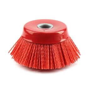 4'' x 5/8'' Nylon Filament Wheels Cup Brush Set for Angle Grinder Grit 240 ,Nylon Drill Brush Kit for Removal Rust Corrosion Paint (1Pcs- Blue Cup Rush)
