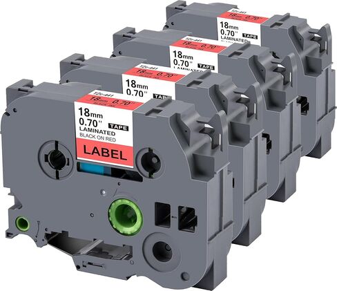 شريط Weemay TZ 18 مم 0.7 أبيض مصفح TZe-241 متوافق مع شريط صانع ملصقات Brother 18 مم 0.7 أبيض TZe241 TZ241 TZ-241 Ptouch 3/4 بوصة أسود على أبيض لإعادة التعبئة لـ P Touch PT-D400 PTD600، 4 عبوات in Kuwait