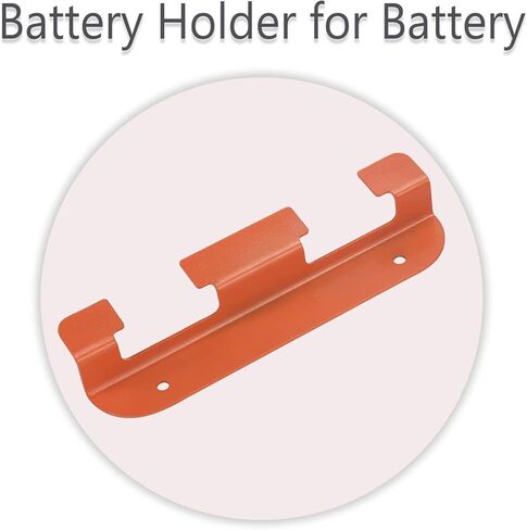 (عبوتان) حامل تخزين البطارية لبطارية بلاك آند ديكر 20 فولت، حامل بطارية مثبت على الحائط، فتحات بطاريات سميكة من الحديد المطاوع شديدة التحمل، يناسب تخزين المرآب وورش العمل والأرفف - فتحتان برتقاليتان in Kuwait