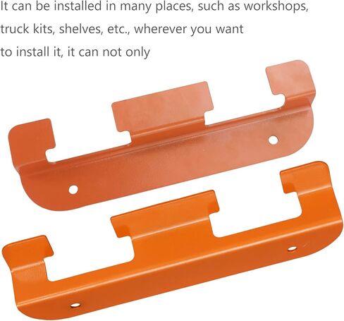 (عبوتان) حامل تخزين البطارية لبطارية بلاك آند ديكر 20 فولت، حامل بطارية مثبت على الحائط، فتحات بطاريات سميكة من الحديد المطاوع شديدة التحمل، يناسب تخزين المرآب وورش العمل والأرفف - فتحتان برتقاليتان in Kuwait