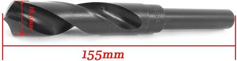 18.5mm Tip Diameter HSS Reduced Shank Drill Bit 1/2"Straight Shank Drilling Hole Tool Black Oxidation in Kuwait