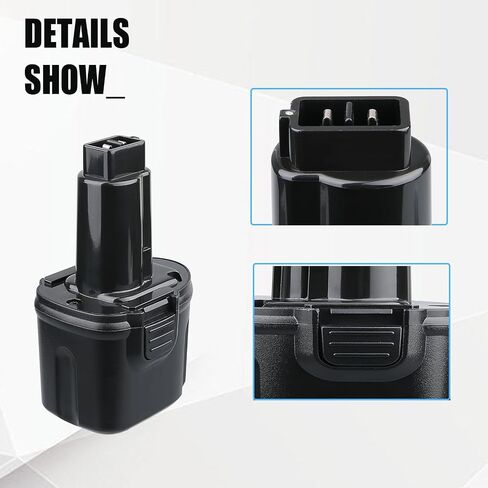 LUMSING DW9057 4.8Ah Ni-Mh Replacement for Dewalt 7.2V Battery DW9057 DE9057 DE9085 DW920K DW920K2 DW925K DW925K2 DW968K. in Saudi Arabia