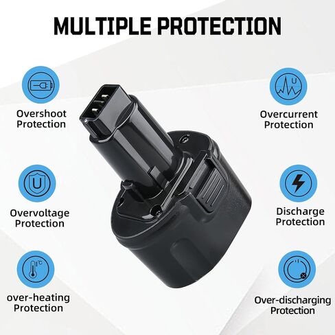 LUMSING DW9057 4.8Ah Ni-Mh Replacement for Dewalt 7.2V Battery DW9057 DE9057 DE9085 DW920K DW920K2 DW925K DW925K2 DW968K. in Saudi Arabia