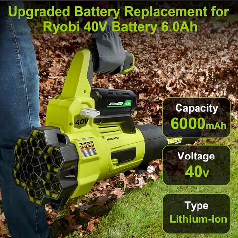 Mrupoo 40V 6.0Ah تبديل البطارية لبطارية Ryobi 40v، بطارية ليثيوم عالية السعة 40 فولت لأدوات الطاقة Ryobi 40v in Kuwait