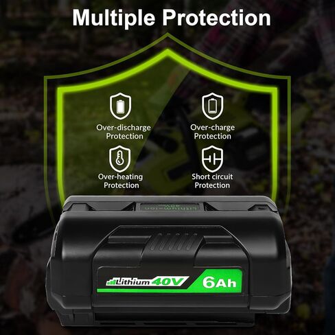 Mrupoo 40V 6.0Ah تبديل البطارية لبطارية Ryobi 40v، بطارية ليثيوم عالية السعة 40 فولت لأدوات الطاقة Ryobi 40v in Kuwait