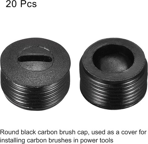 MECCANIXITY Carbon Brush Holder Cap Motor Electric Brush Plastic Cover Thread Black 12mm OD 6.7mm Height, Pack of 20 in Saudi Arabia