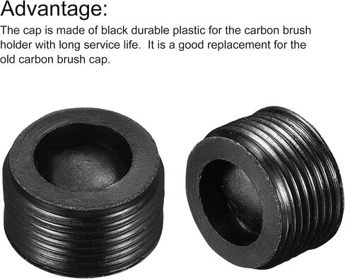 MECCANIXITY Carbon Brush Holder Cap Motor Electric Brush Plastic Cover Thread Black 12mm OD 6.7mm Height, Pack of 20 in Saudi Arabia