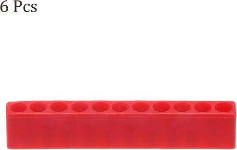 HARFINGTON 6pcs Plastic Hex Shank Screwdriver Bit Holder Organizer 7 Holes 1/4 Inch Plastic Drill Bits Storage Case for Any 1/4" Hex Shank Metal Driver Bits Use, Red in Saudi Arabia