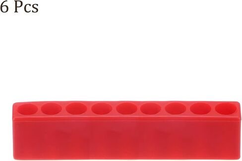 HARFINGTON 6pcs Plastic Hex Shank Screwdriver Bit Holder Organizer 7 Holes 1/4 Inch Plastic Drill Bits Storage Case for Any 1/4" Hex Shank Metal Driver Bits Use, Red in Saudi Arabia