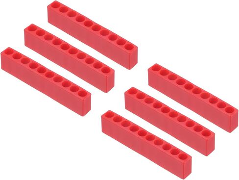 HARFINGTON 6pcs Plastic Hex Shank Screwdriver Bit Holder Organizer 7 Holes 1/4 Inch Plastic Drill Bits Storage Case for Any 1/4" Hex Shank Metal Driver Bits Use, Red in Saudi Arabia