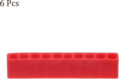 HARFINGTON 6pcs Plastic Hex Shank Screwdriver Bit Holder Organizer 7 Holes 1/4 Inch Plastic Drill Bits Storage Case for Any 1/4" Hex Shank Metal Driver Bits Use, Red in Saudi Arabia