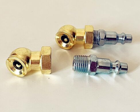1/4" Portable Air Chuck Closed Brass Ball Inflator for Tire Inflator Gauge Nozzle for Air Compressor Accessories (2 PACK) in Saudi Arabia