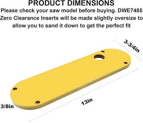 حشوات منشار طاولة خالية من الصفر تناسب DeWalt DWE7485 DCS7485B، مناشير طاولة DCS7485T1، 4 عبوات (لا تتضمن براغي) in Kuwait
