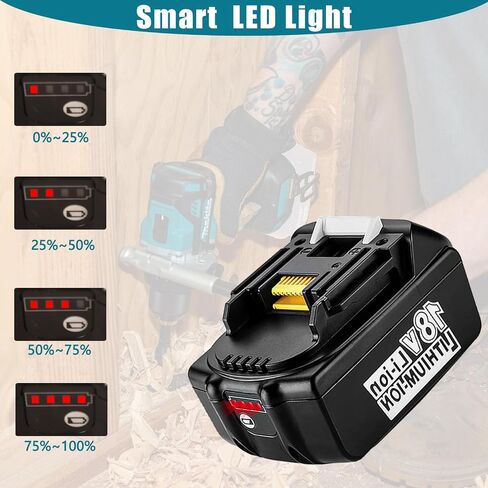 استبدال بطارية M-akita 18V 2 حزم BL1850B 5.0Ah متوافقة مع بطارية M-akita BL1830B BL1850B BL1840B BL1860B BL1815B متوافقة مع أدوات M-akita 18V in Saudi Arabia