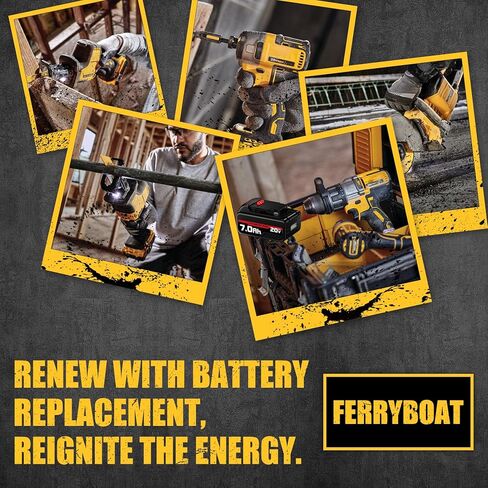 7.0Ah بديل لبطارية DeWalt 20V Max DCB200 DCB201 DCB203 DCB204 DCB206 DCB180 متوافقة مع أدوات الطاقة DeWalt 20 Volt Bateria 2Pack in Kuwait