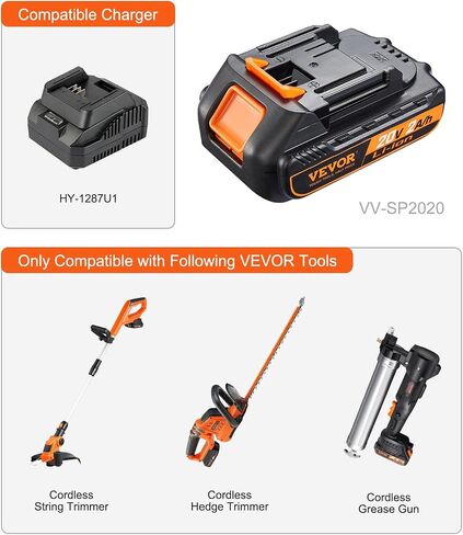 VEVOR 20V 2.0Ah Lithium-Ion Battery - High-Capacity Replacement Battery Pack for Power Tools Batteries, Compatible with 20V Cordless Power Tools in Saudi Arabia