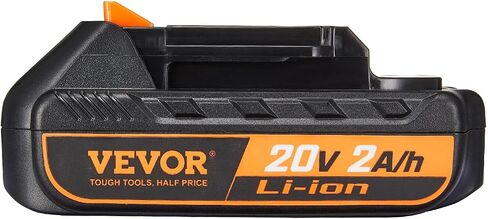 VEVOR 20V 2.0Ah Lithium-Ion Battery - High-Capacity Replacement Battery Pack for Power Tools Batteries, Compatible with 20V Cordless Power Tools in Saudi Arabia