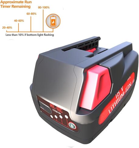 18V 3.0Ah Replacement for Milwaukee,Compatible Part Numbers: 48-11-1830 MV18B V18 Power Tools Battery,can be chaged with 21V DC 5.5mm Adapter, plus with SOC LED Indicator Light (MIL18C) in Saudi Arabia