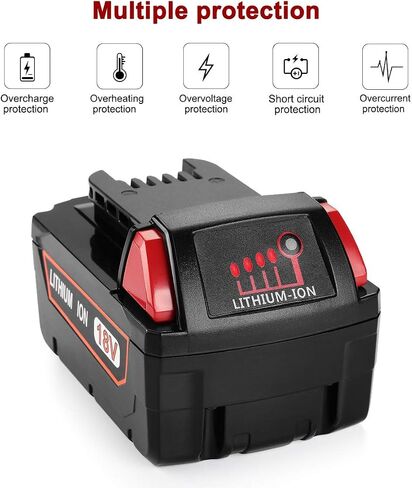 18V 3.0Ah Replacement for Milwaukee,Compatible Part Numbers: 48-11-1830 MV18B V18 Power Tools Battery,can be chaged with 21V DC 5.5mm Adapter, plus with SOC LED Indicator Light (MIL18C) in Saudi Arabia