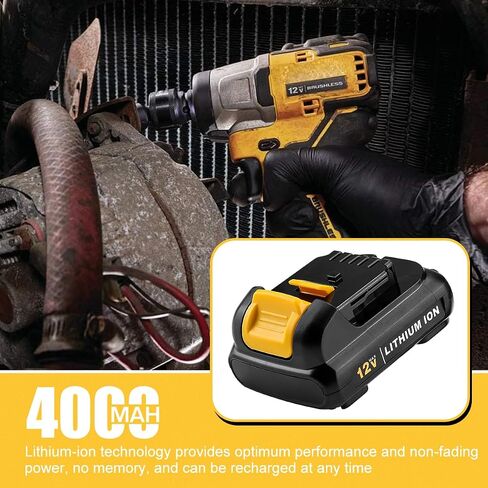 4Pack 4.0ah 12V Battery DCB120 Replacement for Dewalt 12V Max Lithium Battery DCB124 DCB121 DCB123 DCB127 DCB122 Compatible with Dewalt 12V Tools in Saudi Arabia