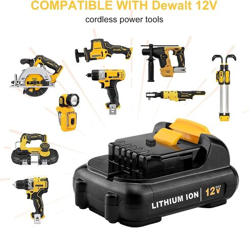 4Pack 4.0ah 12V Battery DCB120 Replacement for Dewalt 12V Max Lithium Battery DCB124 DCB121 DCB123 DCB127 DCB122 Compatible with Dewalt 12V Tools in Saudi Arabia