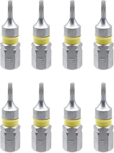 Torx Screwdriver Bits Security Bit Sets 0.98"/25mm Long 1/4" Hex Shank T6 Security Torx High Quantity Screwdriver Bits S2 Alloy Steel - 8pcs in Saudi Arabia