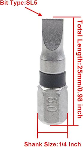 Torx Screwdriver Bits Security Bit Sets 0.98"/25mm Long 1/4" Hex Shank T6 Security Torx High Quantity Screwdriver Bits S2 Alloy Steel - 8pcs in Saudi Arabia