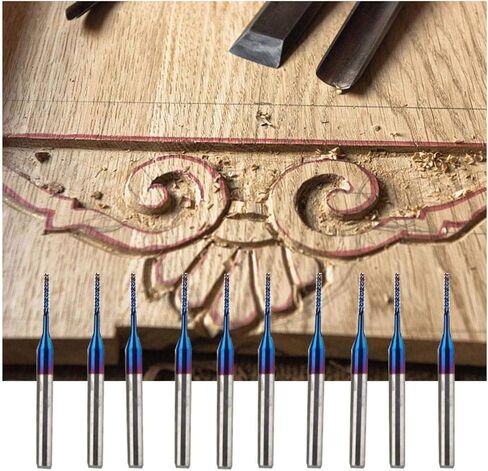 لقم التوجيه، قاطعة الطحن، لقمة قطع الكربيد، لقمة نقش نهاية الذرة الزرقاء لآلات CNC PC B 10 قطع (1.0 مم) in Kuwait