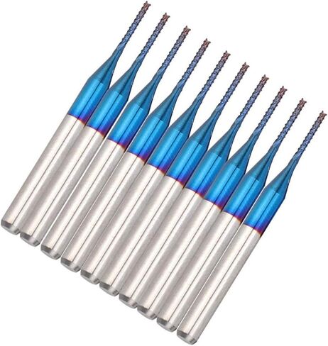 لقم التوجيه، قاطعة الطحن، لقمة قطع الكربيد، لقمة نقش نهاية الذرة الزرقاء لآلات CNC PC B 10 قطع (1.0 مم) in Kuwait