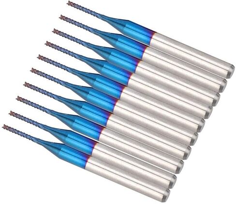 لقم التوجيه، قاطعة الطحن، لقمة قطع الكربيد، لقمة نقش نهاية الذرة الزرقاء لآلات CNC PC B 10 قطع (1.0 مم) in Kuwait