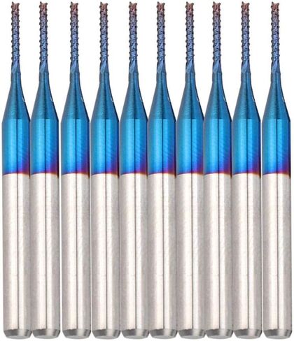 لقم التوجيه، قاطعة الطحن، لقمة قطع الكربيد، لقمة نقش نهاية الذرة الزرقاء لآلات CNC PC B 10 قطع (1.0 مم) in Kuwait