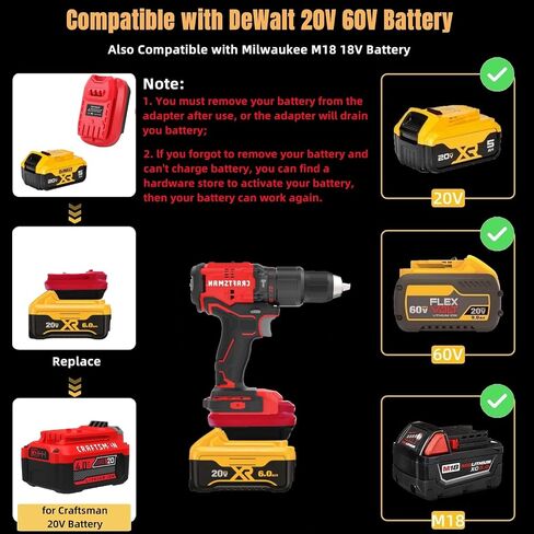 for DeWalt Battery Adapter (Convert for DeWalt 20V to for Craftsman 20V) in Saudi Arabia