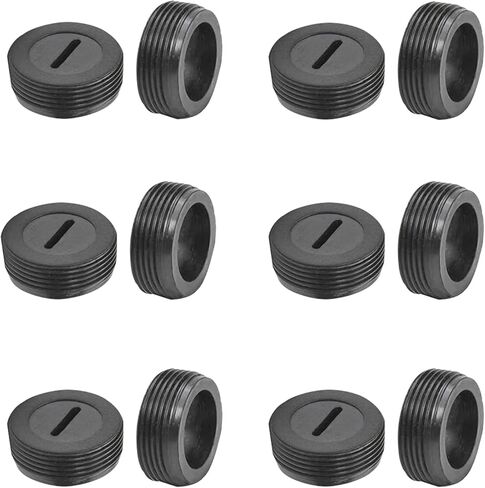 Fielect Carbon Brush Holder Caps 12mm O.D. 5mm Thickness Motor Brush Cover Plastic Fitting Thread Black 2Pcs in Saudi Arabia