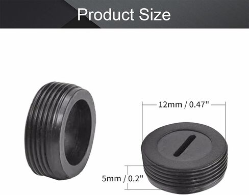 Fielect Carbon Brush Holder Caps 12mm O.D. 5mm Thickness Motor Brush Cover Plastic Fitting Thread Black 2Pcs in Saudi Arabia