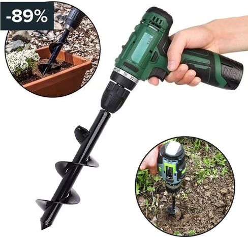 Garden Auger Drill Bit Post Hole Digger Auger Bulb Planter Tool 1.6 x 8.7 in, Hex Shank Rust-Proof Steel, for Digging Holes Deep Cultivating,Planting Bulbs in Saudi Arabia