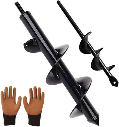 Garden Auger Drill Bit Post Hole Digger Auger Bulb Planter Tool 1.6 x 8.7 in, Hex Shank Rust-Proof Steel, for Digging Holes Deep Cultivating,Planting Bulbs in Saudi Arabia
