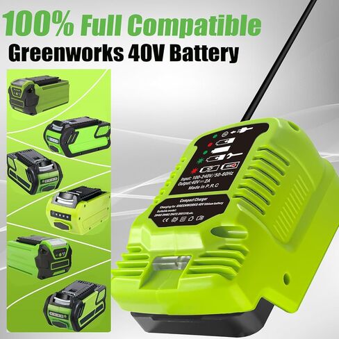شاحن صغير 40 فولت شاحن 29472 20642 بديل لشاحن بطارية ليثيوم أيون 40 فولت من Greenworks متوافق مع شاحن بطارية ليثيوم أيون 40 فولت من Greenworks 29482 29462 29472 2901319 2938302 in Kuwait