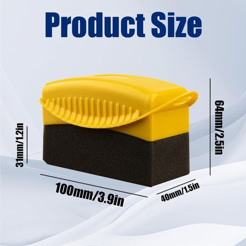 2PCS Tire Shine Applicator, Tire Applicator Pads, Durable and Reusable Tire Applicator Dressing Shine Sponge for Applying Tire Shine, Universal Tire Cleaner Car Accessories for All Cars in Saudi Arabia