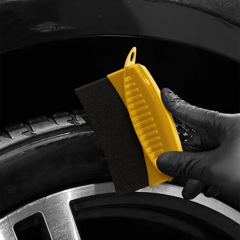 2PCS Tire Shine Applicator, Tire Applicator Pads, Durable and Reusable Tire Applicator Dressing Shine Sponge for Applying Tire Shine, Universal Tire Cleaner Car Accessories for All Cars in Saudi Arabia