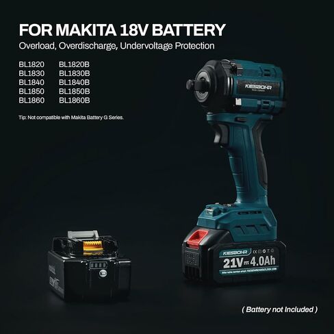 450N.m(332Ft-lbs) Cordless Impact Wrench, 1/2 inch Brushless Electric Impact Gun 2800RPM, 3 Sockets, High Torque Impact Driver for Car Tires in Saudi Arabia