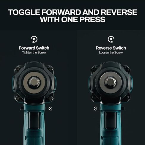 450N.m(332Ft-lbs) Cordless Impact Wrench, 1/2 inch Brushless Electric Impact Gun 2800RPM, 3 Sockets, High Torque Impact Driver for Car Tires in Saudi Arabia