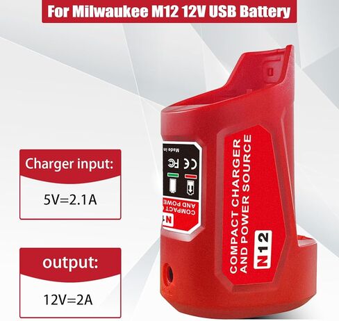 M12 USB محول مصدر الطاقة لميلووكي M12 48-59-1201 49-24-2310 USB محول الشحن 10.8V / 12V سترة ساخنة مصدر الطاقة بطارية ليثيوم أيون مصدر الطاقة in Kuwait