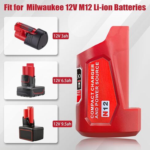 M12 USB محول مصدر الطاقة لميلووكي M12 48-59-1201 49-24-2310 USB محول الشحن 10.8V / 12V سترة ساخنة مصدر الطاقة بطارية ليثيوم أيون مصدر الطاقة in Kuwait