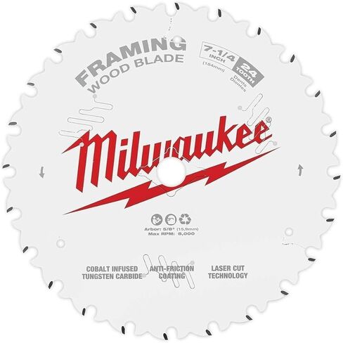 Milwaukee 7-1/4 in. Dia. x 5/8 in. Framing Carbide Tipped Steel Circular Saw Blade 24 teeth 1 pc. in Saudi Arabia