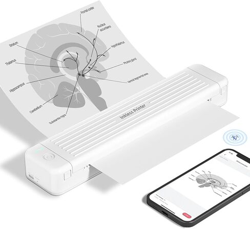 P831 Portable Printer Wireless Bluetooth Connection,Bluetooth Printer Compatible with Phone & Laptop,300DPI.Suitable for Home Vehincles Office. in Kuwait