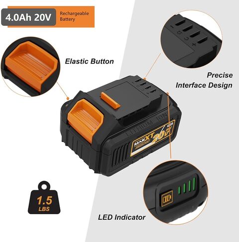 MAXXT 20V 4.0AH Li-ion Replacement Battery Pack for Portable Cordless Power Tools in Saudi Arabia