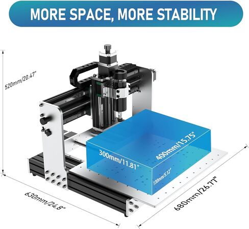 آلة التوجيه CNC 4030-Evo Ultra، محور XYZ معدني بالكامل، أدلة خطية فولاذية مزدوجة ومسامير كروية مع عمود دوران 500 وات للمعادن والألومنيوم والنحاس والخشب والأكريليك PCB in Saudi Arabia